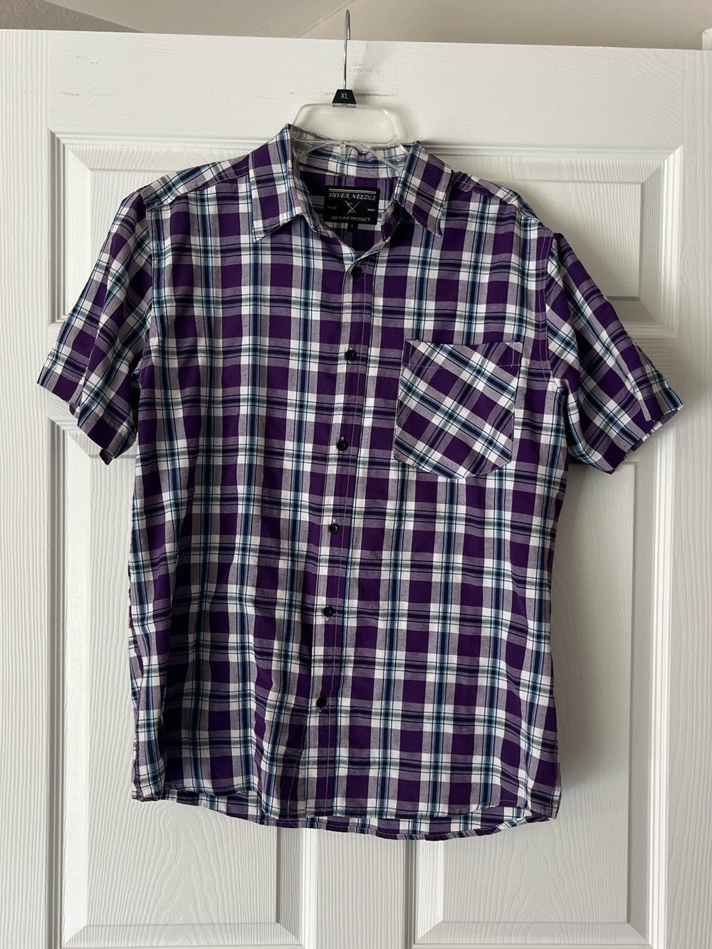 Silver Needle Plaid Button Down Shirt